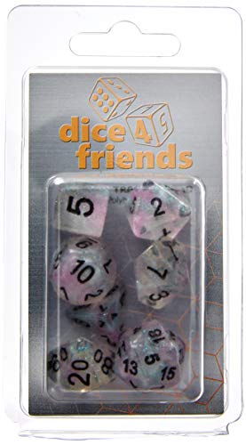 Dice4friends 09170 - Würfelset Confetti: Mystic Pink (7) von Dice4friends