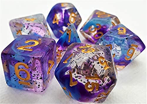 Dice4friends 70715 - Würfelset Confetti: Violet Sulfer (7) von Dice4friends