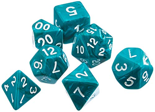 Dice4friends 86029 - Würfelset Candysweet: Petrol (7) von Dice4friends