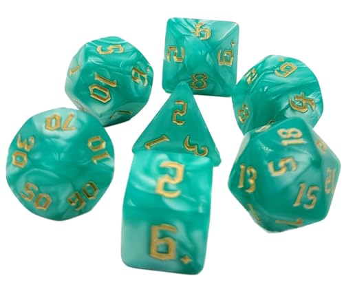 Dice4friends DIC17525 Würfelset Pearl: Sea Grass (7) Würfel von Dice4friends