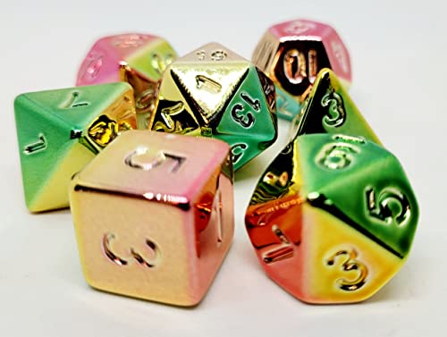 Dice4friends DIC37258 - Würfelset Shiny: bright Rainbow (7) von Dice4friends