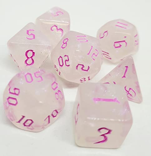 Dice4friends DIC37261 - Würfelset Milky Shine: Pink (7) von Dice4friends