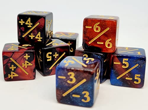 Dice4friends DIC37273 - Würfelset D6: Counterdice +/- Mix Powder (10) von Dice4friends