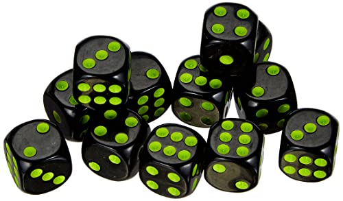 Dice4friends DIC37286 - Würfelset D6: Opaque/Neon Green (12) von Dice4friends
