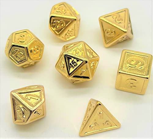 Dice4friends DIC37349 Würfelset Plated: Gold Embossed (7) Würfel von Dice4friends