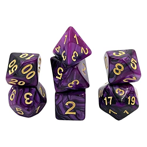 Dice4friends DIC37384 Würfelset Racing: Black/Purple (7) Würfel von Dice4friends