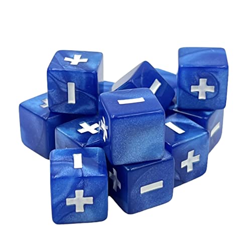 Dice4friends DIC37412 Würfelset: Fate/Fudge Glimmer Blue (12) Würfel von Dice4friends
