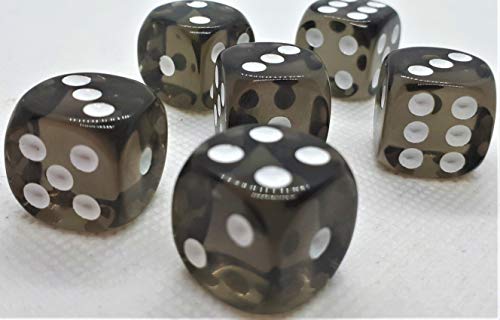 Dice4friends 70732 - Würfelset D6 Transparent: Black (12) von Dice4friends