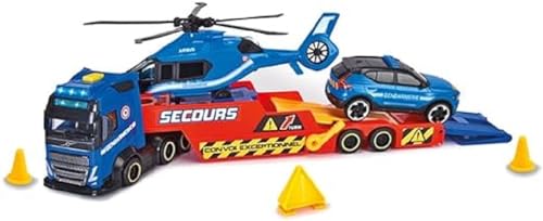 Dickie 203717005002 – Lastwagen 40 cm + Helikopter + Gendarmerie-Fahrzeug – Maßstab 1:24 – ab 3 Jahren von Dickie Toys