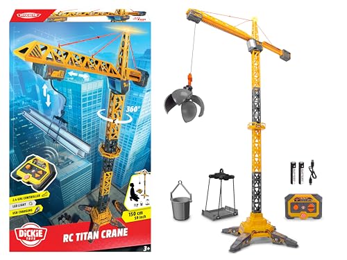 Dickie 203729025 Titan Radiokran mit Funksteuerung, 150 cm, 360° drehbar, mit Licht und USB, inklusive Zubehör, Konstruktionsspielzeug, ab 3 Jahren Dickie 203729025 Titan Radiokran mit Funksteuerung, 150 cm, 360° drehbar, mit Licht und USB, inklusive Zubehör, Konstruktionsspielzeug, ab 3 Jahren von Dickie Toys