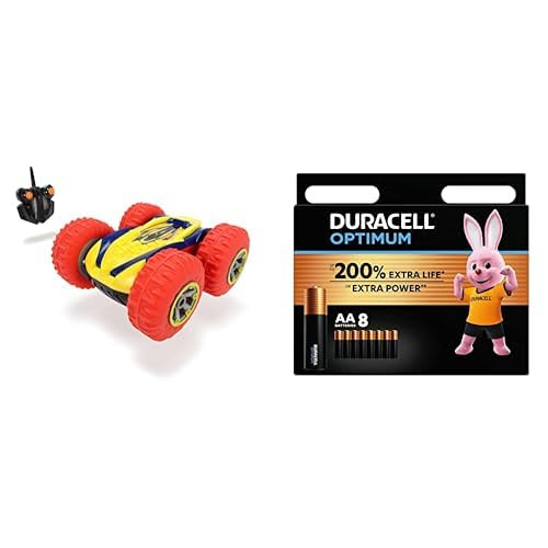Dickie-Spielzeug 201119020 - RC Mini Flippy, RTR, Ferngesteuerte Fahrzeuge + Duracell Optimum Batterien AA, 8 Stück, bis zu 200% zusätzliche Lebensdauer oder extra Power von Dickie Toys