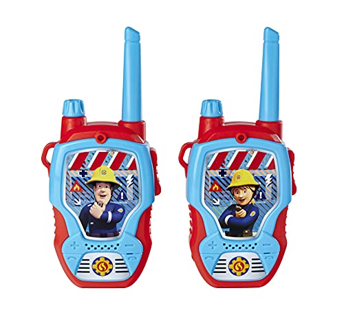 Dickie Toys – Feuerwehrmann Sam Walkie Talkies – 2 Funkgeräte, speziell für Kinder ab 4 Jahren entwickelt, bis zu 100 m Reichweite, Spielzeug-Funkgeräte rot von Dickie Toys