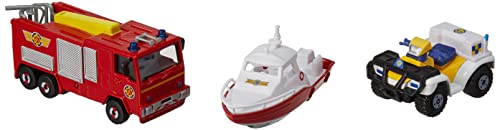 Dickie Toys 203099629401 - Feuerwehrmann Sam dreiteiliges Fahrzeug Set von Dickie Toys