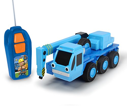 Dickie Toys 203134005 Bob Baumeister RC Heppo RC-Fahrzeug, ferngesteuertes Auto, Ferngesteuerter Kranwagen, Blau/Grau, 20 cm von Dickie Toys