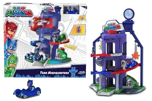 Dickie Toys PJ Masks Hauptquartier, Spielset zur Serie inkl. Catboy in Catcar, viele Funktionen, Pyjamahelden Spielstation, ab 3 Jahren von Jada Toys