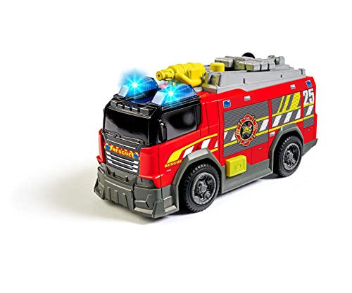 Dickie Toys – Feuerwehrauto – mit echter Wasserspritze, Sirene und Licht, Freilauf, 15 cm lang, Spielzeugauto für Kinder ab 3 Jahren von Dickie Toys