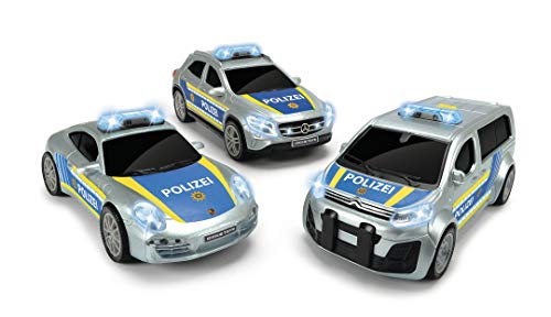 Dickie Toys 203712014 Polizeieinheit, Polizeieinsatzfahrzeug, Spielzeugauto, 3 Verschiedene Modelle: Porsche, Citroën oder Mercedes, zufällige Auswahl, 15 cm, ab 3 Jahren von Dickie Toys