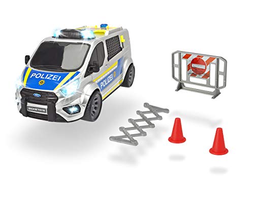 Dickie Toys 203715013 Ford Transit Polizei, Polizeibus, Polizeiwagen, Polizeiauto, Heckklappe und Seitentür zum Öffnen, Hintertür mit Federung, inkl. Zubehör, Licht & Sound, inkl. Batterien, 28 cm, ab 3 Jahren Dickie Toys 203715013 Ford Transit Polizei, Polizeibus, Polizeiwagen, Polizeiauto, Heckklappe und Seitentür zum Öffnen, Hintertür mit Federung, inkl. Zubehör, Licht & Sound, inkl. Batterien, 28 cm, ab 3 Jahren von Dickie Toys