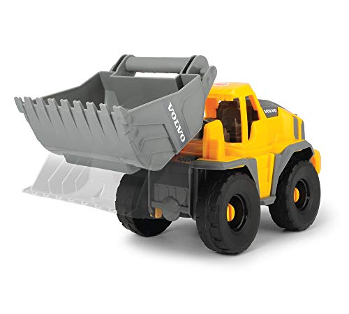 Dickie 203724002 Toys Volvo Freilauf Radlader, Spielzeug Bagger, Baustellenfahrzeug, bewegliche Schaufel und kippbar, offene Kabine, Länge 26 cm, gelb/grau Dickie 203724002 Toys Volvo Freilauf Radlader, Spielzeug Bagger, Baustellenfahrzeug, bewegliche Schaufel und kippbar, offene Kabine, Länge 26 cm, gelb/grau von Dickie Toys