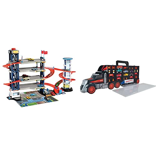Dickie Toys 203749008 Parking Garage, Parkgarage, Spielset, Parkhaus & Cleverer Autotransporter-der 62 cm Lange LKW sorgt gleichzeitig für Ordnung&großen Spielspaß. Dickie Toys 203749008 Parking Garage, Parkgarage, Spielset, Parkhaus & Cleverer Autotransporter-der 62 cm Lange LKW sorgt gleichzeitig für Ordnung&großen Spielspaß. von Dickie Toys