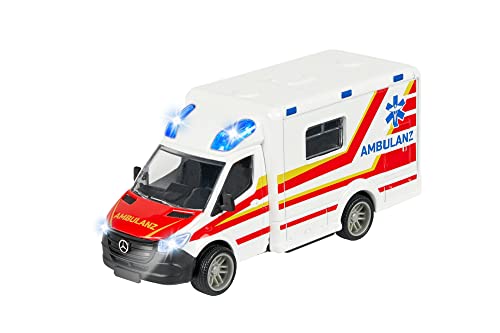 Majorette - Mercedes-Benz Sprinter Krankenwagen – Premium Modell, mit Licht & Sound, Gummireifen, viele Funktionen, originalgetreues Spielzeugauto für Mädchen und Jungen ab 3 Jahren, 213712001, Black von Majorette
