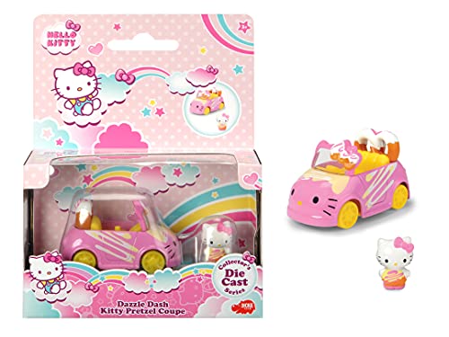 Dickie Toys 253241003 Hello Dazzle Dash Kitty Pretzel, Spielzeugauto mit herausnehmbarer, Set aus Fahrzeug und Figur, Fahrzeuglänge: 6 cm, Figurgröße: 2,5 cm, ab 3 Jahren, Rosa von Simba