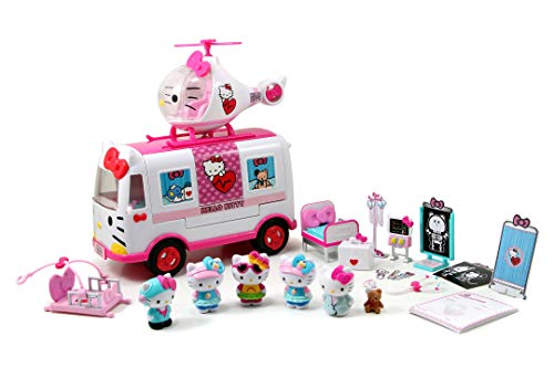 Dickie Toys 7/253246001 Hello Kitty Rettungsset mit Helikopter und Mobile Notaufnahme, inkl. 6 Hello Kitty Figuren, mehr als 15 Zubehörteile, Ambulanzset, Spielset, ab 3 Jahren von Dickie Toys