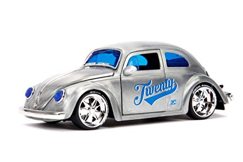 Dickie Toys 253745008 1959 VW Beetle, Wave 3, Die-Cast-Fahrzeug mit Freilauf, Jada Toys 20-jähriges Jubiläum, Silber-Metalic gebürstet von Dickie Toys