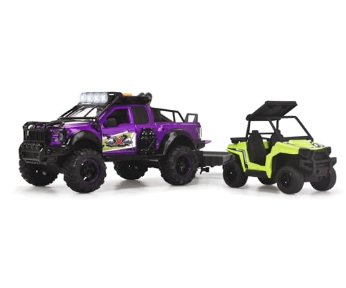 Dickie Toys - 3-in-1 Spielzeugauto Country Trail Set - Ford Raptor Geländewagen mit UTV & Motorrad inkl. Figur, für Kinder ab 3 Jahren von Dickie Toys