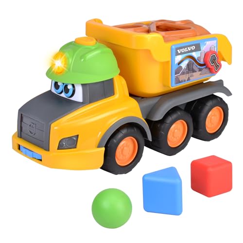 Dickie Toys ABC - Sortierfahrzeug Harry Hauler (30 cm) ab 1 Jahr - großer Volvo LKW mit Steckspiel, Rassel-Formen, Licht & Sound, Spielzeugauto für Babys und Kinder ab 12 Monate von Dickie Toys