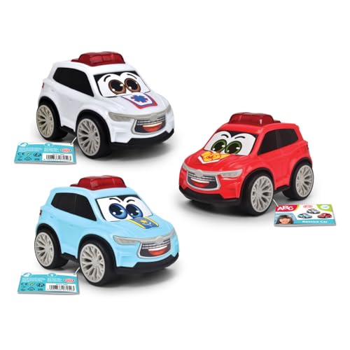 Dickie Toys ABC – Spielzeugauto Rettungswagen – eins von DREI verschiedenen Autos, ideal für Babys und Kleinkinder ab 12 Monaten, mit Freilauf und Augen von Dickie Toys