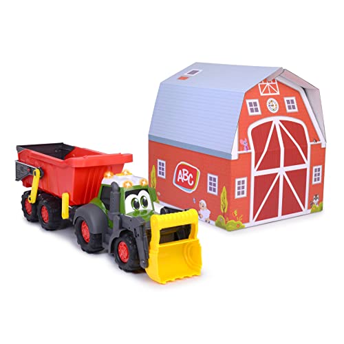 Dickie Toys ABC Traktor - Fahrzeug für Babys und Kleinkinder ab 1 Jahr,mit beweglichen Teilen,Licht Sound,Abnehmbarer Anhänger,bewegliche Schaufel,Spielzeug zur Förderung der Motorik,204119000ONL von Dickie Toys