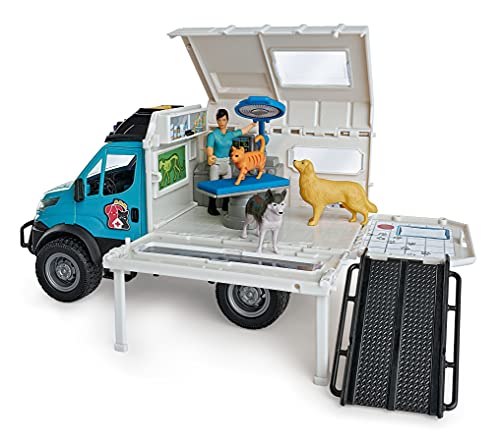 Dickie Toys - Tierarzt-Fahrzeug Animal Rescue - Mobile Tierarztpraxis mit beweglicher Spielzeug-Figur und Tieren, für Kinder ab 3 Jahren von Dickie Toys