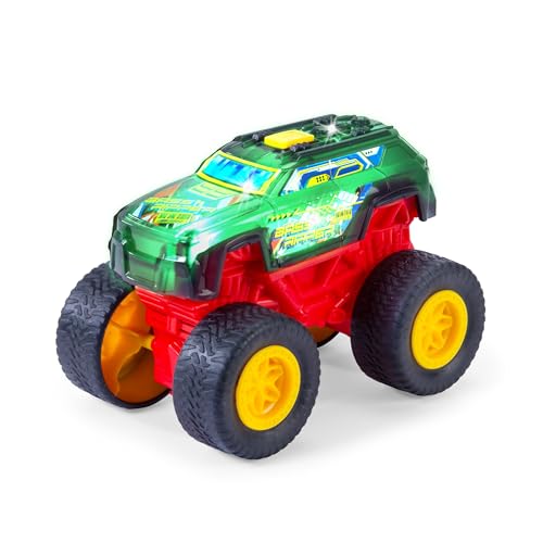 Dickie Toys - Bass Ripper Monstertruck mit Lichtwechsel & Musik (17 cm) - Aufziehauto ab 3 Jahre mit Rückzug und Gummireifen, Spielzeug-Auto für Kinder, inkl. Batterien von Dickie Toys