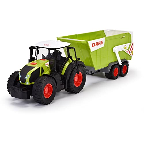 Dickie Toys - CLAAS Traktor mit Anhänger (64 cm) - großer Spielzeug-Trecker mit Freilauf-Mechanik für Kinder ab 3 Jahren, Bauernhof-Fahrzeug mit Licht & Sound und vielen Funktionen, 203739004ONL von Dickie Toys