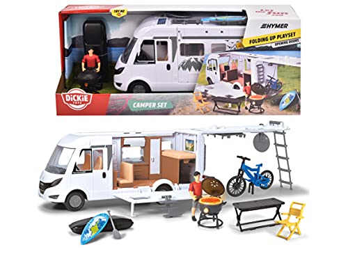 Dickie Toys - Spielzeug Wohnmobil (30 cm) - aufklappbarer Camping-Wagen (weiß) mit viel Zubehör, für Kinder ab 3 Jahren von Dickie Toys