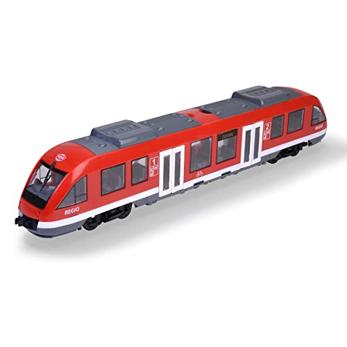 Dickie Toys - City Train (rot) - Spielzeug-Zug (45 cm) auf Rädern mit Türen & Dach zum Öffnen, Eisenbahn für Kinder ab 3 Jahren von Dickie Toys