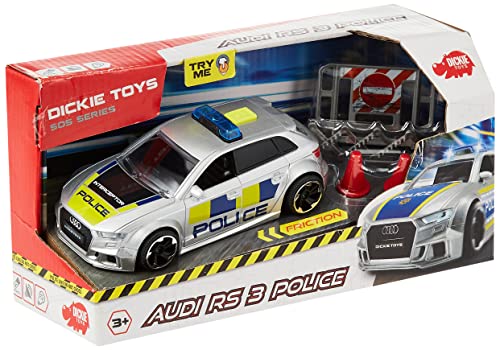 Dickie Toys Dickie SOS Audi RS3 Police 15 cm 1:32 Licht und Sound, Try me, 203713011 von Dickie Toys