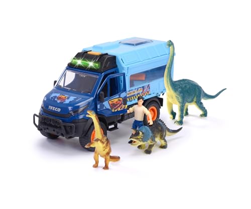 Dickie Toys - Dinosaurier World Lab - Spielzeugauto Iveco Daily 4x4 (26 cm) mit ausklappbarem Dino-Labor inkl. Dinos - Spielzeug für Kinder ab 3 Jahren von Dickie Toys
