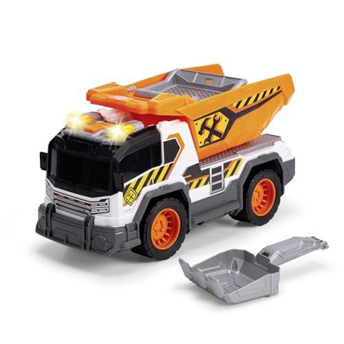 Dickie Toys - Dump Truck (30 cm) - großer Kipplaster ab 3 Jahre mit Schaufel und Sieb für den Sandkasten - Spielzeug-Auto für Kinder mit Licht & Sound, inkl. Batterien Dickie Toys - Dump Truck (30 cm) - großer Kipplaster ab 3 Jahre mit Schaufel und Sieb für den Sandkasten - Spielzeug-Auto für Kinder mit Licht & Sound, inkl. Batterien von Dickie Toys