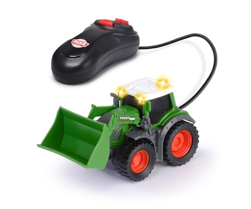 Dickie Toys - Fendt Spielzeug-Traktor - (14 cm) mit Kabelfernsteuerung für Kinder ab 3 Jahren, Ferngesteuerter Traktor mit beweglicher Schaufel & Licht inkl. Batterien, 203732000, Mehrfarbig von Dickie Toys