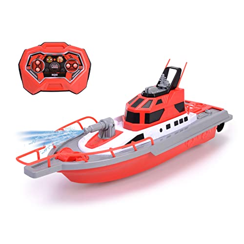 Dickie Toys – Feuerwehrboot – ferngesteuertes Boot für Kinder ab 6 Jahren, mit Wasserspritzfunktion und Fernbedienung, 3 km/h, RC-Boot, Wasserspielzeug von Dickie Toys