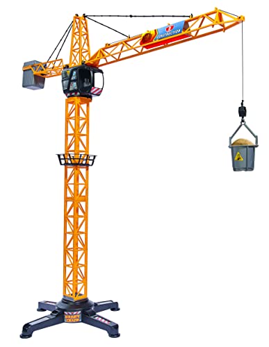 Dickie Toys – Giant Crane 100 cm – Ferngesteuerter Baustellenkran mit großer Transporttonne und Lastentrage, für Kinder ab 3 Jahren, 350° schwenkbar von Dickie Toys