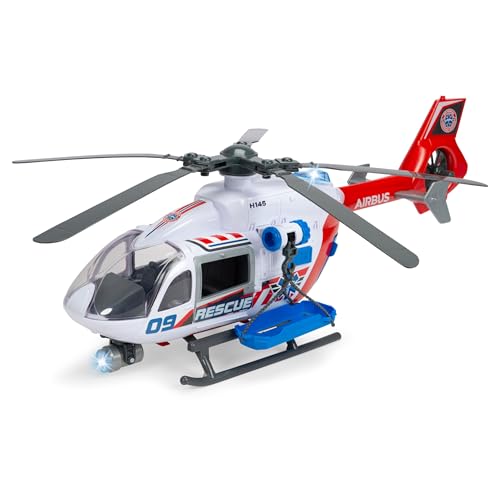 Dickie Toys - Giant Helicopter Airbus H145 (54 cm) - großer Spielzeug-Hubschrauber mit Aufzieh-Propeller, Licht, Sound und Zubehör für Kinder ab 3 Jahre, inkl. Batterien von Dickie Toys