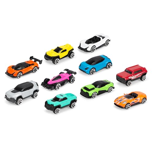 Dickie Toys - Großes Spielzeugauto-Set mit 10 Autos (je 7 cm) - 10 kleine Modellautos aus Metall mit Freilauf, Auto-Spielzeug für Kinder ab 3 Jahre von Dickie Toys