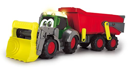 Dickie Toys ABC Traktor - Fahrzeug für Babys und Kleinkinder ab 1 Jahr, mit beweglichen Teilen, Licht und Sound, Abnehmbarer Anhänger, bewegliche Schaufel, Spielzeug zur Förderung der Motorik von Dickie Toys