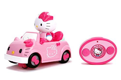 Dickie Toys Hello Kitty Convertible IRC Vehicle, RC Fahrzeug, Ferngesteuertes Auto mit Infrarot Fernbedienung, fährt vorwärts-gerade, rückwärts-Kurve, inkl. Figur, 17,5 cm von Jada Toys