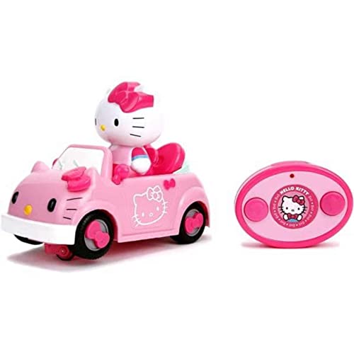 Dickie Toys Hello Kitty Convertible IRC Vehicle, RC Fahrzeug, Ferngesteuertes Auto mit Infrarot Fernbedienung, fährt vorwärts-gerade, rückwärts-Kurve, inkl. Figur, 17,5 cm von Jada Toys