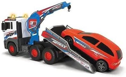 Dickie Toys 203749025 - Tow Truck, Man-Abschleppwagen mit Freilauf, motorisiertem Kranarm + 1 Auto, 55 cm von Dickie Toys