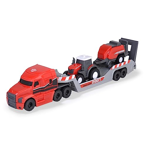 Dickie Toys - Massey Ferguson Bauernhof-Fahrzeuge - 3er-Set Spielzeugautos (LKW mit Auflieger, Traktor und Ballenpresse) für Kinder ab 3 Jahre, 32 cm Dickie Toys - Massey Ferguson Bauernhof-Fahrzeuge - 3er-Set Spielzeugautos (LKW mit Auflieger, Traktor und Ballenpresse) für Kinder ab 3 Jahre, 32 cm von Dickie Toys